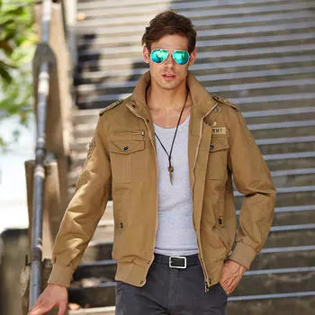 Модный тренд молодежное свободное повседневное пальто теплая военная мужская повседневная куртка для мужчин M хаки