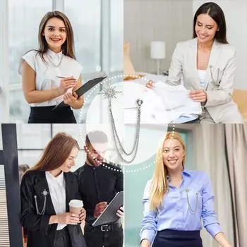 Модный тренд Мужская цепочка Цепочка Индивидуальность Костюм Аксессуары One Size серебряный