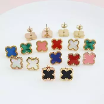 Модный тренд Нержавеющая сталь Старший Чувство Четырехлистный Клевер Серьги Мода С Личностью Темперамент Серьги Женские Серьги 1