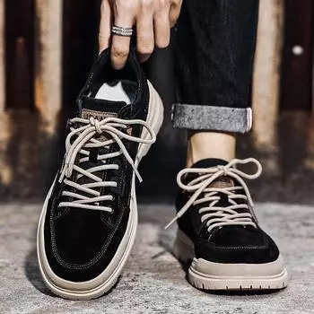 Модный тренд, Новая молодежная мужская обувь, Кроссовки, Воздухопроницаемые, Дезодорирующие, Износостойкие, Амортизирующие, Повышенная нескользкость 39 чёрный