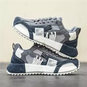 Модный тренд, новая мужская обувь, нескользящая дышащая повседневная обувь для мужчин, модные дизайнерские индивидуальные удобные мужские кроссовки на шнуровке 39 синий