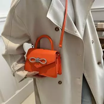 Модный тренд, новая простая сумка с бантом, модная сумка через плечо, переносная женская сумка белый