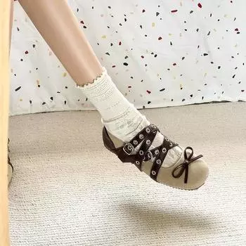 Модный тренд ретро балетки с плоским дном и небольшим горлом женские туфли 2025 года новые универсальные туфли французской марки «Мэри Джейн» 35 коричневый