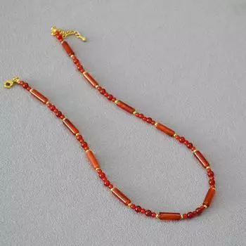 Модный тренд ретро новый китайский агат ожерелье женщины легкий роскошный темперамент высокий смысл ожерелье ключица цепь женщины