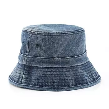 Модный тренд шляпа-ведро для отдыха на открытом воздухе, знаменитости в Интернете, спорт и отдых Женская джинсовая шляпа с потертостями M56-58cm чёрный