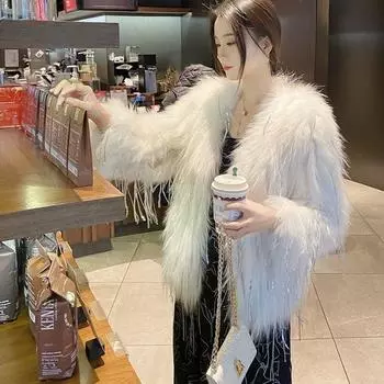 Модный тренд Su Искусственный мех лисы и енота тканое меховое пальто для женщин уличный взрыв уменьшающий возраст мех молодой стиль XL