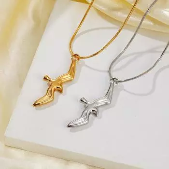 Модный тренд в стиле ретро Чайка из нержавеющей стали Ожерелье Женский памятный дизайн Чувство персонализированное ожерелье на ключицу ювелирные изделия