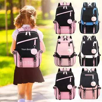 Модный трендовый рюкзак для косплея в стиле аниме, рюкзак для ноутбука с USB-накопителем и милым мультяшным принтом, школьная сумка, рюкзак One Size