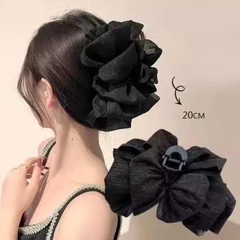 Модный тюль с большим бантом в виде облаков, зажим для захвата, элегантный ретро-женский сетчатый пряжный хвост, косичка, зажим для волос, аксессуары для волос, подарочный головной убор