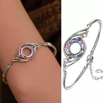 Модный творческий красочный кристалл Павлин градиентный браслет ювелирный подарок разноцветный