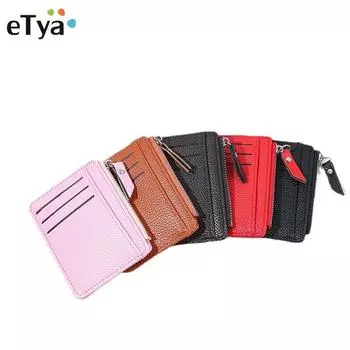 Модный ультратонкий кошелек на молнии из искусственной кожи, кошелек для денег, сумка-кошелек для монет, органайзер с зажимом для женщин и мужчин, держатель для удостоверений личности, кредитных карт