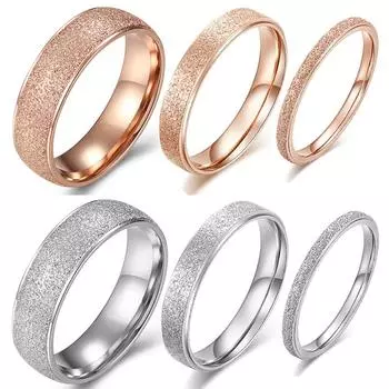 Модный унисекс для женщин обручальное кольцо-хвост, широкое модное ювелирное изделие, классическое кольцо из титановой стали, серебряный подарок, узкое, розовое золото, простое матовое, для мужчин 9# 2mm серебряный