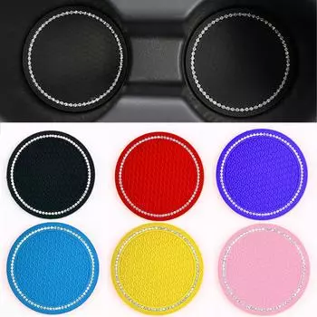 Модный унисекс коврик для автомобиля коврик для бутылок противоскользящий коврик коврик из силикагеля подставка под стакан со стразами подставка под стакан для воды нескользящий коврик синий