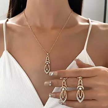 Модный унисекс кулон-капля бабочка модный подарок корона ожерелье серьги комплект ювелирных изделий свадебные комплекты для женщин винтаж