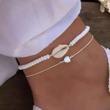 Модный универсальный браслет на щиколотку из двух частей, набор креативных простых аксессуаров для ног