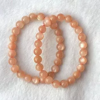 Модный универсальный браслет с лунным камнем для девушки 2#/8~8.2mm/round bead/single ring