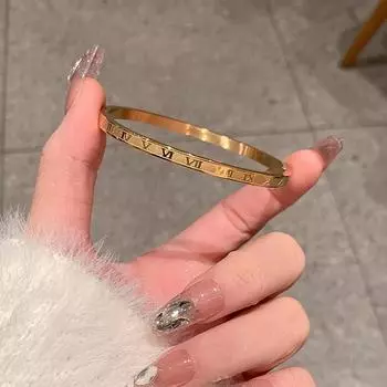 Модный универсальный браслет, украшение, женский открытый браслет, легкий роскошный браслет с римскими цифрами, ювелирное изделие, подарок