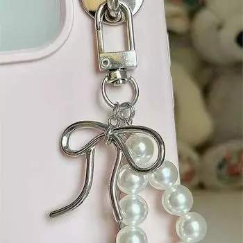 Модный универсальный брелок с жемчугом и бантом, подвеска для милого телефона, симпатичный рюкзак, подвесное украшение, аксессуары, подарки