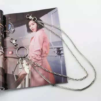 Модный универсальный двухслойный металлический ремень Mary на молнии, мужской неосновной ремень в стиле хип-хоп, крутые аксессуары на талии 3Layer Hanging Chain