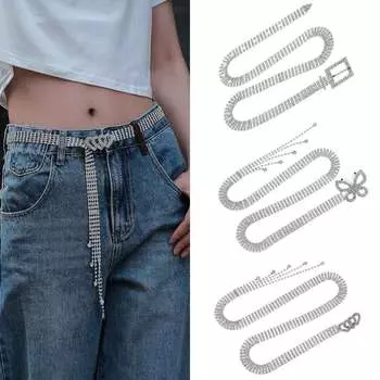 Модный универсальный пояс с металлическими стразами для женщин, роскошные ювелирные аксессуары, праздничные подарки для друзей Type 1