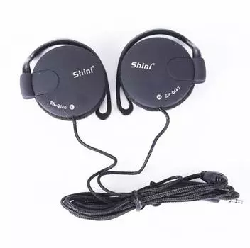 Модный ушной крючок Mega Bass 3,5 мм для наушников с шумоподавлением для ПК / мобильного телефона фиолетовый