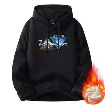 Модный утепленный повседневный свитер с капюшоном для мужчин на весну, осень и зиму, новые модели из хлопка, утолщенная свободная куртка M: Recommended 80-55kg