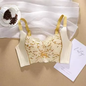 модный утолщенный бюстгальтер большого размера, бюстгальтер с кружевной вышивкой, без стального кольца, тонкая регулировка чашки, бюстгальтер на небольшую грудь и большую грудь. 70A красный