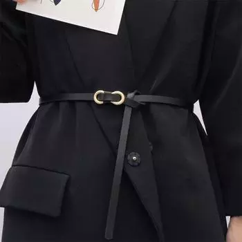 Модный узкий ремень из искусственной кожи с пряжкой из сплава, украшение для джинсового платья