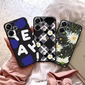 Модный узорчатый мягкий силиконовый чехол для Samsung A55 A35 M35 S24 Xiaomi Redmi Note 13 Pro Poco C65 iPhone 15 камера противоударный защитный бампер чехол Samsung Galaxy S20