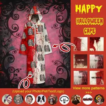 Модный винтажный персонализированный плащ с капюшоном на Хэллоуин, длинный костюм для косплея, накидки для детей и взрослых XXXL