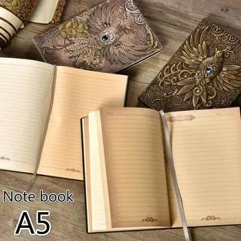 Модный винтажный тисненый кожаный принт, дневник путешествий, блокнот, журнал, журнал А5, блокноты для записей, школьные блокноты, канцелярские принадлежности красный/бронзовый