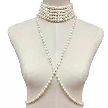 Модный винтажный жемчужный жилет, ювелирные изделия, цепочка на плечо, ювелирные изделия, свадебное платье, аксессуары, ручная работа, ожерелье из бисера, жемчужная цепочка для тела белый