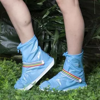 Модный водонепроницаемый чехол для обуви большого размера, противоскользящий износостойкий утолщенный средний трубчатый чехол для обуви из ПВХ для улицы S for shoes 34-35 прозрачный