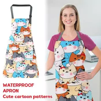 Модный водонепроницаемый фартук для кухни, водонепроницаемый и маслостойкий фартук, шейный фартук One Size синий
