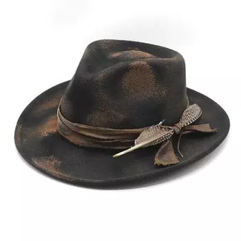 Модный высокий чувственный мужской и женский козырек для отдыха Популярная пожарная шляпа Fried Street Fumei Top Hat M56-59cm коричневый