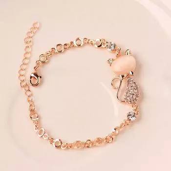 Модный высококачественный браслет для кошек с бриллиантовым браслетом Женский браслет серебряный