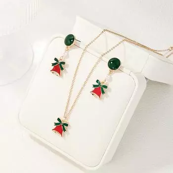 Модный высококачественный комплект из ожерелья и серег с рождественским элементом для женщин