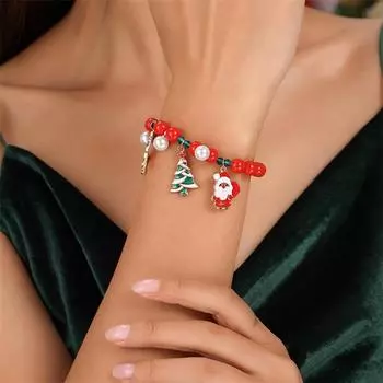 Модный забавный рождественский браслет из бисера для женщин и девочек, мультяшные браслеты в богемном стиле, ювелирные аксессуары, праздничные подарки A9