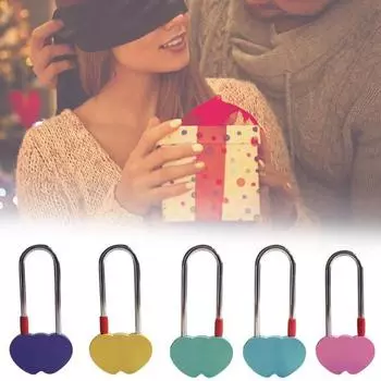 Модный замок в форме сердца, однотонный, износостойкий, компактный, навесной замок с пожеланиями, пара 1 красный