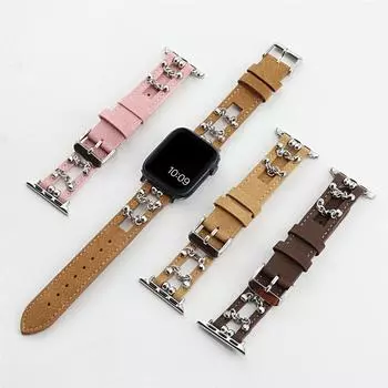 Модный замшевый кожаный ремешок в стиле панк для Apple Watch Series 9, 8, 7, 6, ремешок с пряжкой для Iwatch Ultra 2, 4, 5, 6se, браслет 41, 45 мм, 49 мм, 40, 44 мм, ремешок 38 40 41mm коричневый