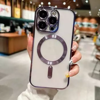 Модный защитный чехол для объектива камеры Magsafe с покрытием для iPhone15 14 3 12 11 Pro Max, силиконовый чехол для беспроводной магнитной зарядки For iPhone 11 чёрный