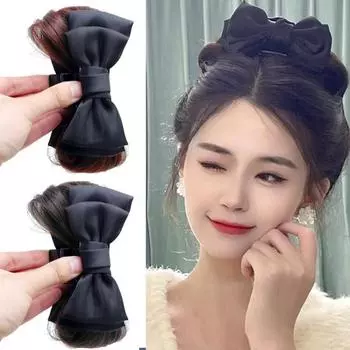 Модный зажим для когтей с бантом, нескользящий, удобный для ношения, для укладки волос чёрный