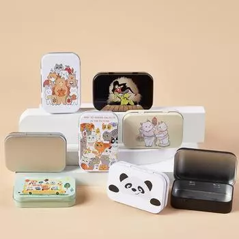 Модный железный ящик для хранения фотографий, симпатичный с крышкой, контейнер, чехол 95*60*20 мм, пылезащитный органайзер для хранения ювелирных изделий, сережек