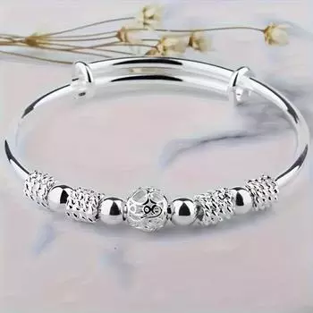 Модный женский 1 шт. посеребренный браслет ювелирные изделия счастливый браслет из бисера и подарки на день матери подарок на день святого валентина из титановой стали серебряный