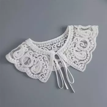 Модный женский белый кружевной поддельный воротник шаль для рубашки блузка съемный воротник девушки цветочные банты ожерелье лацкан поддельный воротник