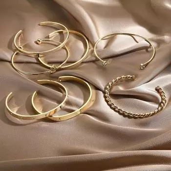 Модный женский браслет из 14-каратного золота с медным покрытием, изысканный открытый геометрический браслет