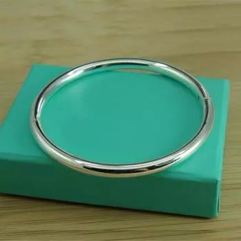 Модный женский браслет из стерлингового серебра 925 пробы, простой однотонный гладкий браслет для женщин, очаровательные ювелирные изделия, подарки на день рождения