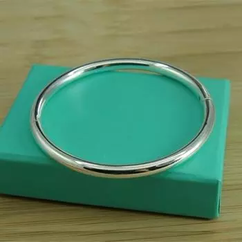 Модный женский браслет из стерлингового серебра 925 пробы, простой однотонный гладкий браслет для женщин, очаровательные ювелирные изделия, подарки на день рождения