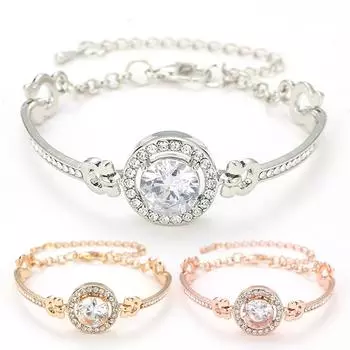 Модный женский браслет со стразами из сплава, простой ювелирный аксессуар Golden