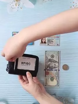 Модный женский держатель для карт из натуральной кожи с двойной молнией, большой емкости, женский кошелек чёрный